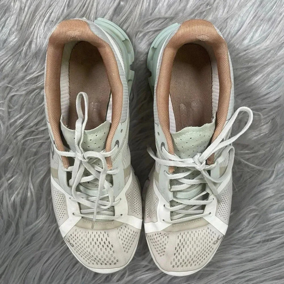 On Running Cloudflow Womens Size 9 Shoes White Green Athletic Running Sneakers - Picture 10 of 10